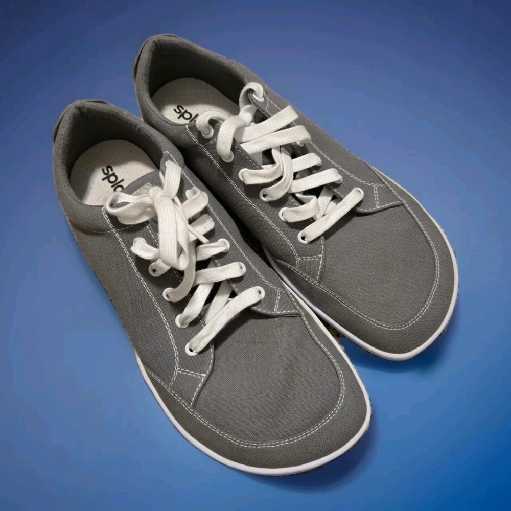 Gray and White Casual Sneakers with Minimalist Design